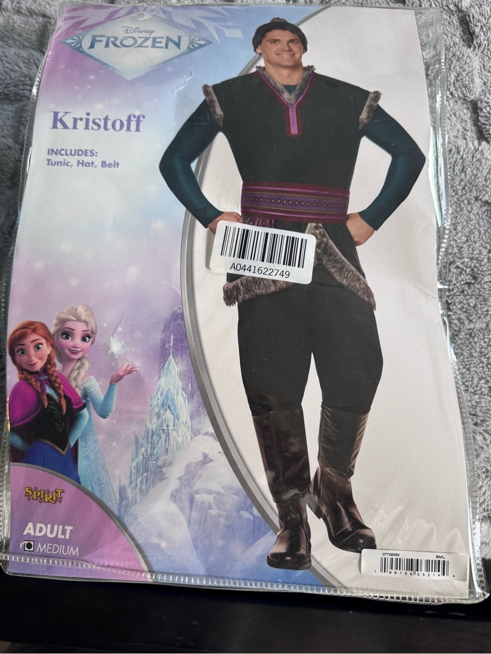 Disney Frozen Kristoff Kids Costume - Black & Purple Tunic with Hat and Belt